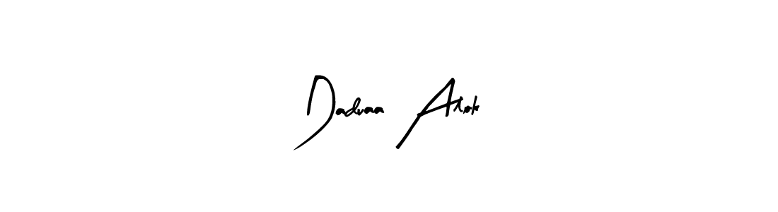 You should practise on your own different ways (Arty Signature) to write your name (Daduaa Alok) in signature. don't let someone else do it for you. Daduaa Alok signature style 8 images and pictures png