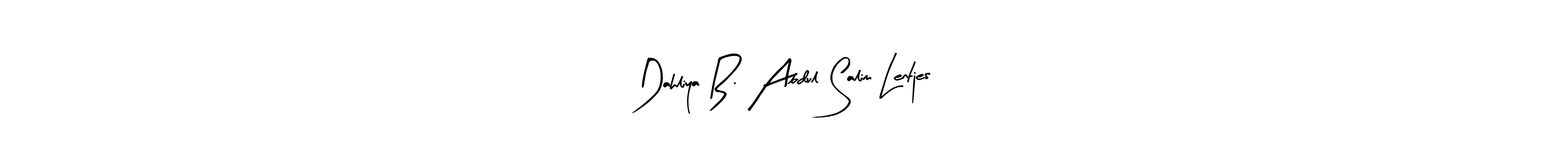 Use a signature maker to create a handwritten signature online. With this signature software, you can design (Arty Signature) your own signature for name Dahliya B. Abdul Salim Lentjes. Dahliya B. Abdul Salim Lentjes signature style 8 images and pictures png