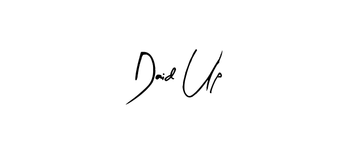 Similarly Arty Signature is the best handwritten signature design. Signature creator online .You can use it as an online autograph creator for name Daid Up. Daid Up signature style 8 images and pictures png