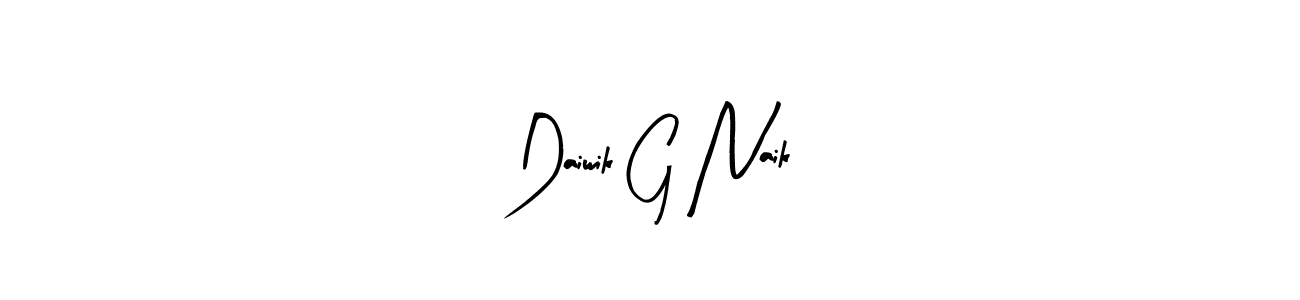 It looks lik you need a new signature style for name Daiwik G Naik. Design unique handwritten (Arty Signature) signature with our free signature maker in just a few clicks. Daiwik G Naik signature style 8 images and pictures png