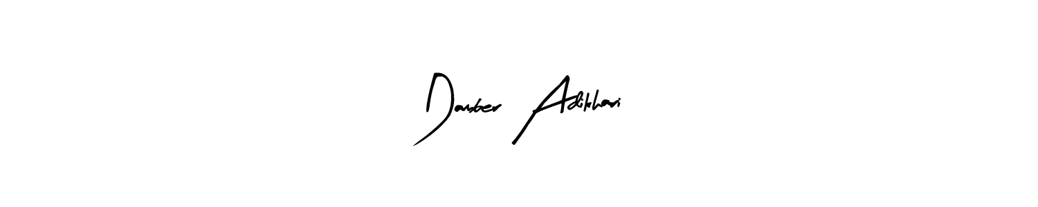 Use a signature maker to create a handwritten signature online. With this signature software, you can design (Arty Signature) your own signature for name Damber Adikhari. Damber Adikhari signature style 8 images and pictures png