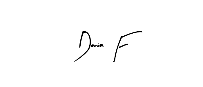 Dania F stylish signature style. Best Handwritten Sign (Arty Signature) for my name. Handwritten Signature Collection Ideas for my name Dania F. Dania F signature style 8 images and pictures png