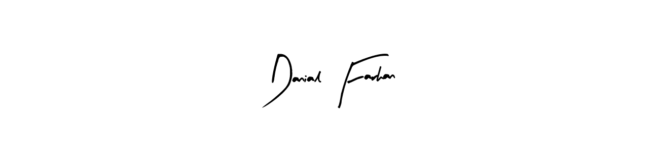 How to make Danial Farhan name signature. Use Arty Signature style for creating short signs online. This is the latest handwritten sign. Danial Farhan signature style 8 images and pictures png