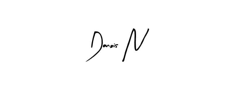 The best way (Arty Signature) to make a short signature is to pick only two or three words in your name. The name Danois N include a total of six letters. For converting this name. Danois N signature style 8 images and pictures png