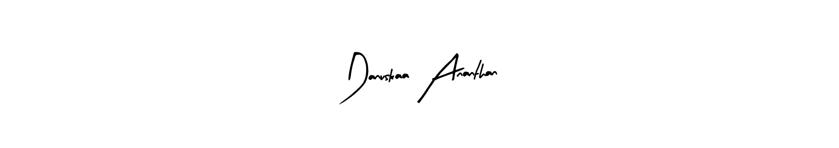 The best way (Arty Signature) to make a short signature is to pick only two or three words in your name. The name Danuskaa Ananthan include a total of six letters. For converting this name. Danuskaa Ananthan signature style 8 images and pictures png