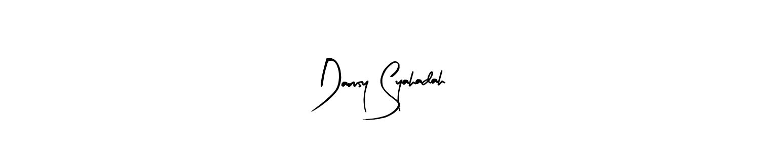 You can use this online signature creator to create a handwritten signature for the name Darusy Syahadah. This is the best online autograph maker. Darusy Syahadah signature style 8 images and pictures png