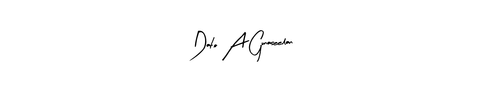Arty Signature is a professional signature style that is perfect for those who want to add a touch of class to their signature. It is also a great choice for those who want to make their signature more unique. Get Dato A Gunaseelan name to fancy signature for free. Dato A Gunaseelan signature style 8 images and pictures png