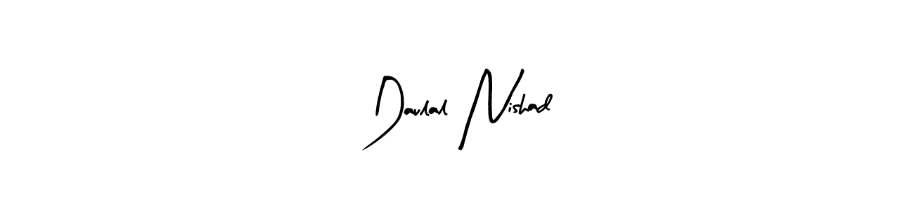 The best way (Arty Signature) to make a short signature is to pick only two or three words in your name. The name Daulal Nishad include a total of six letters. For converting this name. Daulal Nishad signature style 8 images and pictures png