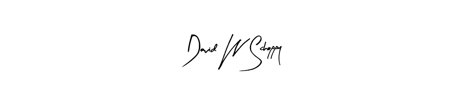 How to make David W Schoppy name signature. Use Arty Signature style for creating short signs online. This is the latest handwritten sign. David W Schoppy signature style 8 images and pictures png