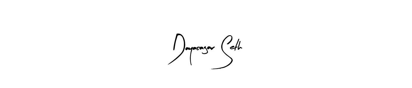 The best way (Arty Signature) to make a short signature is to pick only two or three words in your name. The name Dayasagar Seth include a total of six letters. For converting this name. Dayasagar Seth signature style 8 images and pictures png