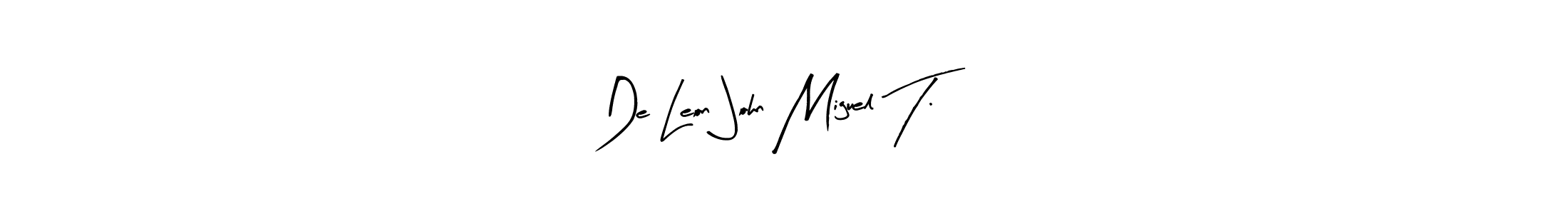 if you are searching for the best signature style for your name De Leon John Miguel T.. so please give up your signature search. here we have designed multiple signature styles  using Arty Signature. De Leon John Miguel T. signature style 8 images and pictures png