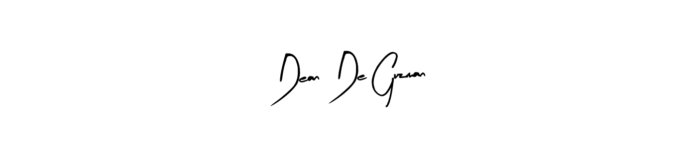 How to make Dean De Guzman name signature. Use Arty Signature style for creating short signs online. This is the latest handwritten sign. Dean De Guzman signature style 8 images and pictures png