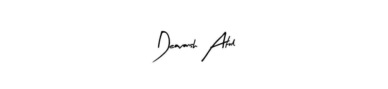 Use a signature maker to create a handwritten signature online. With this signature software, you can design (Arty Signature) your own signature for name Deavansh Atul. Deavansh Atul signature style 8 images and pictures png