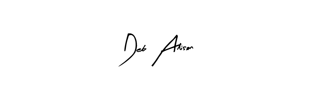 How to make Deb Alison signature? Arty Signature is a professional autograph style. Create handwritten signature for Deb Alison name. Deb Alison signature style 8 images and pictures png