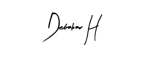 Practice writing Debakar H with the flow of Arty Signature lettering. A fantastic source of inspiration for developing your personal signature style. Debakar H signature style 8 images and pictures png