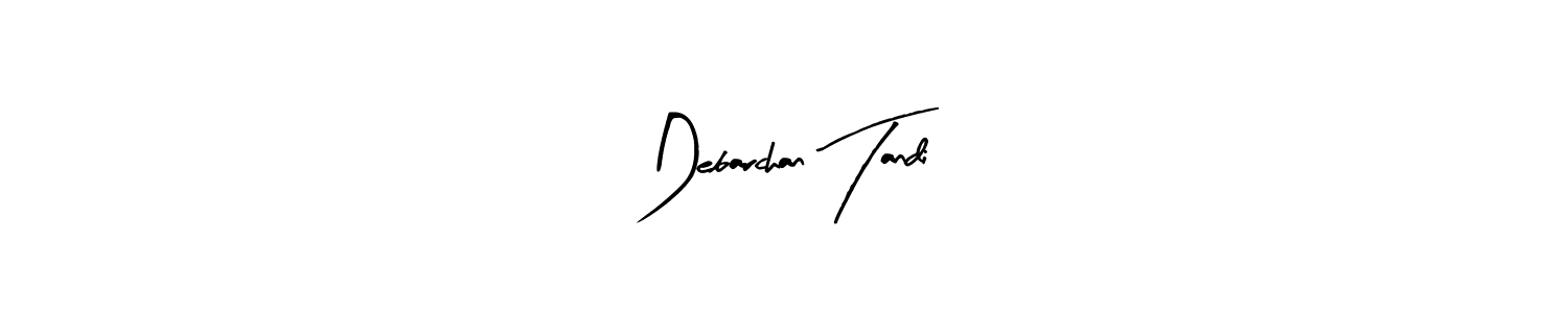 The best way (Arty Signature) to make a short signature is to pick only two or three words in your name. The name Debarchan Tandi include a total of six letters. For converting this name. Debarchan Tandi signature style 8 images and pictures png