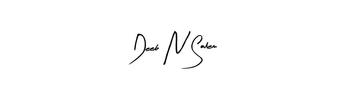 Similarly Arty Signature is the best handwritten signature design. Signature creator online .You can use it as an online autograph creator for name Deeb N Salem. Deeb N Salem signature style 8 images and pictures png
