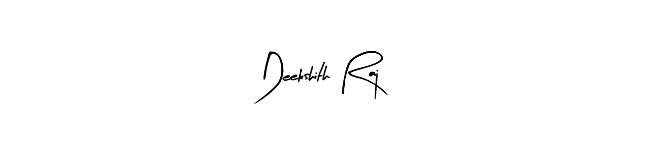 Arty Signature is a professional signature style that is perfect for those who want to add a touch of class to their signature. It is also a great choice for those who want to make their signature more unique. Get Deekshith Raj name to fancy signature for free. Deekshith Raj signature style 8 images and pictures png