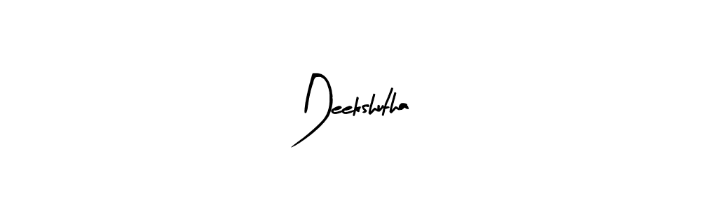 Use a signature maker to create a handwritten signature online. With this signature software, you can design (Arty Signature) your own signature for name Deekshutha. Deekshutha signature style 8 images and pictures png