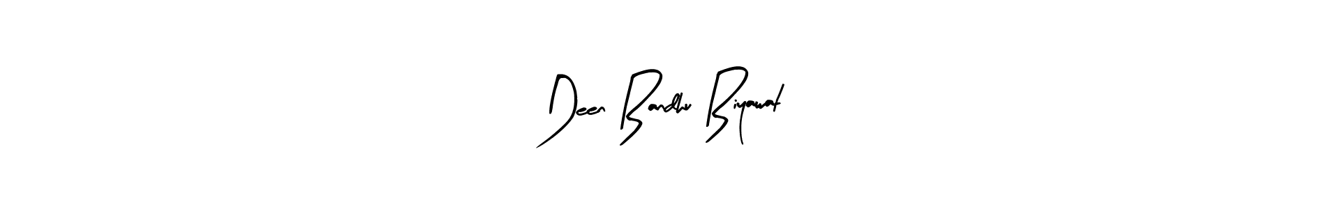 Design your own signature with our free online signature maker. With this signature software, you can create a handwritten (Arty Signature) signature for name Deen Bandhu Biyawat. Deen Bandhu Biyawat signature style 8 images and pictures png