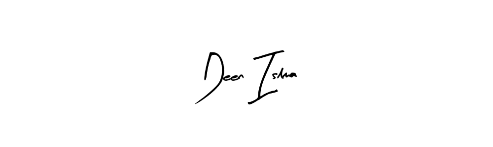 Arty Signature is a professional signature style that is perfect for those who want to add a touch of class to their signature. It is also a great choice for those who want to make their signature more unique. Get Deen Islma name to fancy signature for free. Deen Islma signature style 8 images and pictures png