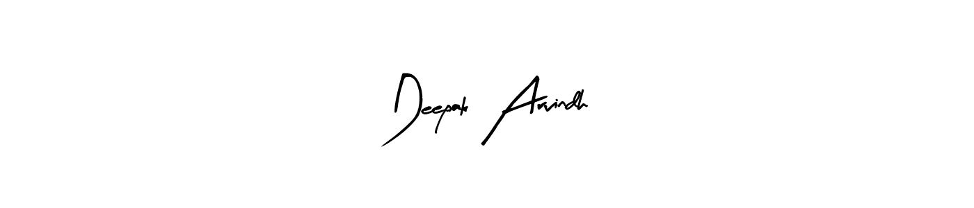 Similarly Arty Signature is the best handwritten signature design. Signature creator online .You can use it as an online autograph creator for name Deepak Arvindh. Deepak Arvindh signature style 8 images and pictures png