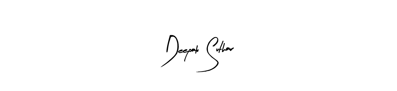 Arty Signature is a professional signature style that is perfect for those who want to add a touch of class to their signature. It is also a great choice for those who want to make their signature more unique. Get Deepak Suthar name to fancy signature for free. Deepak Suthar signature style 8 images and pictures png