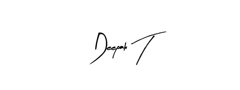Similarly Arty Signature is the best handwritten signature design. Signature creator online .You can use it as an online autograph creator for name Deepak T. Deepak T signature style 8 images and pictures png