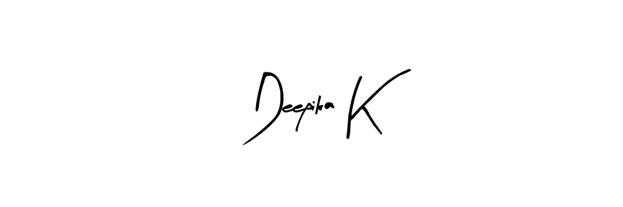 Arty Signature is a professional signature style that is perfect for those who want to add a touch of class to their signature. It is also a great choice for those who want to make their signature more unique. Get Deepika K name to fancy signature for free. Deepika K signature style 8 images and pictures png