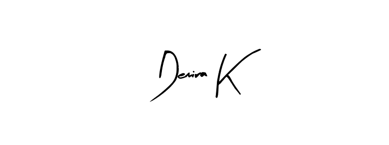 if you are searching for the best signature style for your name Demira K. so please give up your signature search. here we have designed multiple signature styles  using Arty Signature. Demira K signature style 8 images and pictures png