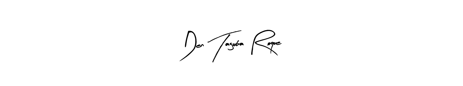 How to make Den Taguba Roque name signature. Use Arty Signature style for creating short signs online. This is the latest handwritten sign. Den Taguba Roque signature style 8 images and pictures png