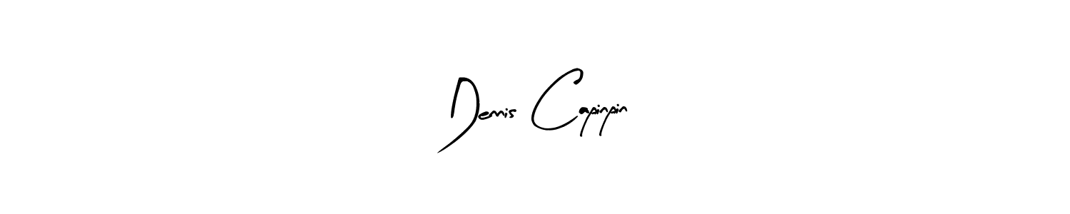 Arty Signature is a professional signature style that is perfect for those who want to add a touch of class to their signature. It is also a great choice for those who want to make their signature more unique. Get Dennis Capinpin name to fancy signature for free. Dennis Capinpin signature style 8 images and pictures png