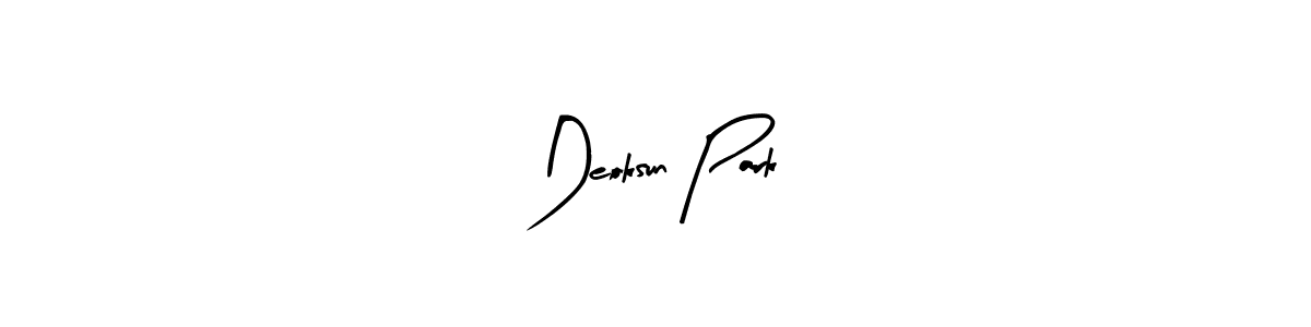 How to make Deoksun Park name signature. Use Arty Signature style for creating short signs online. This is the latest handwritten sign. Deoksun Park signature style 8 images and pictures png