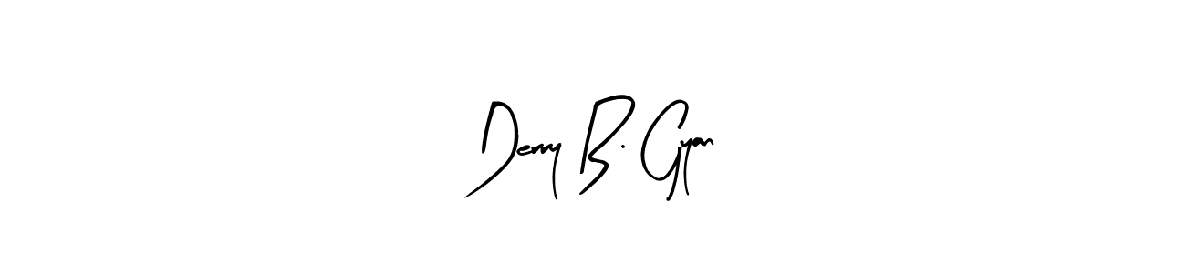 How to make Derry B. Gyan name signature. Use Arty Signature style for creating short signs online. This is the latest handwritten sign. Derry B. Gyan signature style 8 images and pictures png