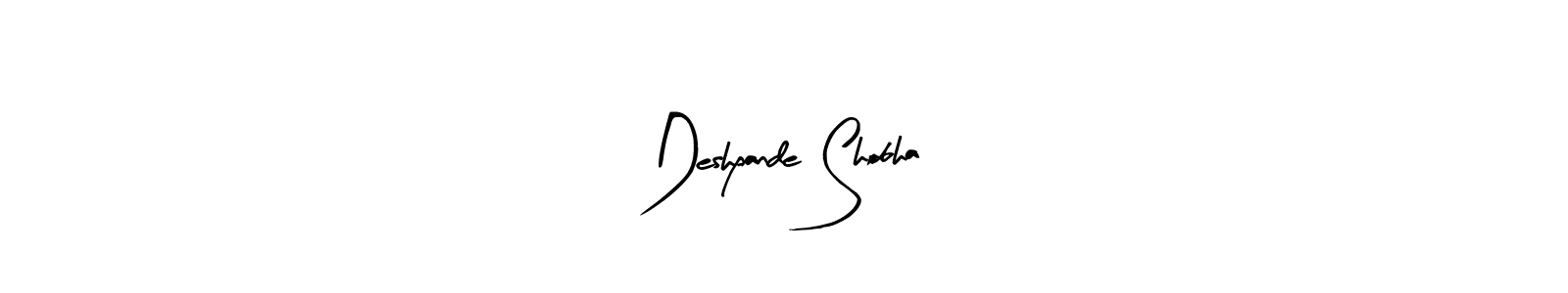 Arty Signature is a professional signature style that is perfect for those who want to add a touch of class to their signature. It is also a great choice for those who want to make their signature more unique. Get Deshpande Shobha name to fancy signature for free. Deshpande Shobha signature style 8 images and pictures png