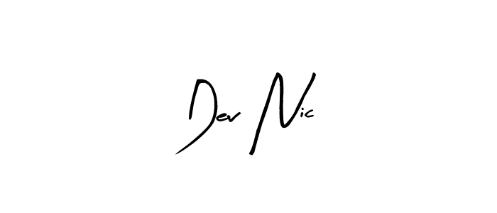 How to make Dev Nic name signature. Use Arty Signature style for creating short signs online. This is the latest handwritten sign. Dev Nic signature style 8 images and pictures png