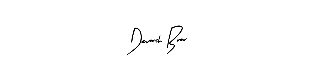 How to make Devansh Brar name signature. Use Arty Signature style for creating short signs online. This is the latest handwritten sign. Devansh Brar signature style 8 images and pictures png
