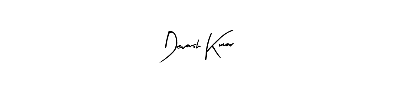 Create a beautiful signature design for name Devansh Kumar. With this signature (Arty Signature) fonts, you can make a handwritten signature for free. Devansh Kumar signature style 8 images and pictures png