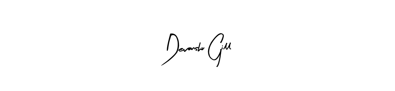 Arty Signature is a professional signature style that is perfect for those who want to add a touch of class to their signature. It is also a great choice for those who want to make their signature more unique. Get Devanshu Gill name to fancy signature for free. Devanshu Gill signature style 8 images and pictures png