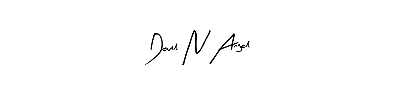 The best way (Arty Signature) to make a short signature is to pick only two or three words in your name. The name Devil N Angel include a total of six letters. For converting this name. Devil N Angel signature style 8 images and pictures png