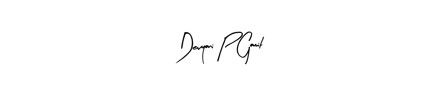 Arty Signature is a professional signature style that is perfect for those who want to add a touch of class to their signature. It is also a great choice for those who want to make their signature more unique. Get Devyani P Gamit name to fancy signature for free. Devyani P Gamit signature style 8 images and pictures png