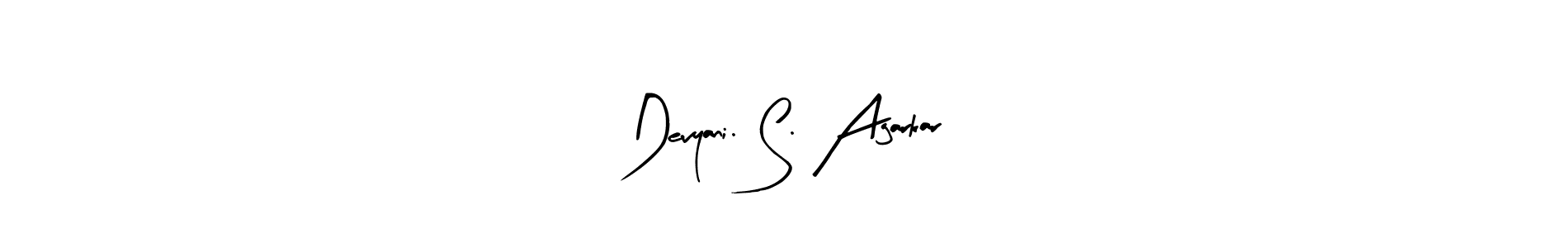 It looks lik you need a new signature style for name Devyani. S. Agarkar. Design unique handwritten (Arty Signature) signature with our free signature maker in just a few clicks. Devyani. S. Agarkar signature style 8 images and pictures png