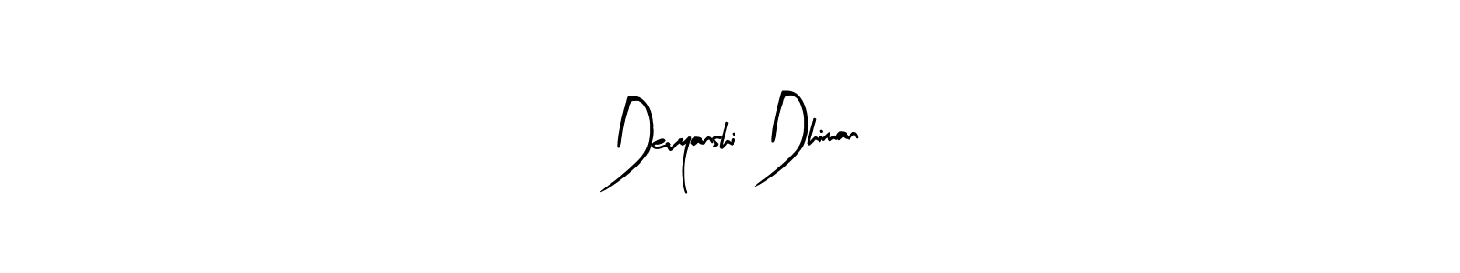 Also we have Devyanshi Dhiman name is the best signature style. Create professional handwritten signature collection using Arty Signature autograph style. Devyanshi Dhiman signature style 8 images and pictures png