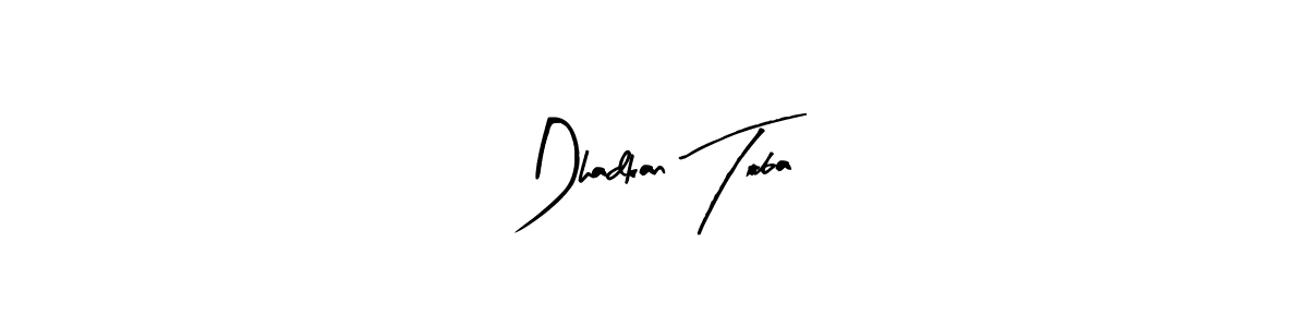 You can use this online signature creator to create a handwritten signature for the name Dhadkan Toba. This is the best online autograph maker. Dhadkan Toba signature style 8 images and pictures png