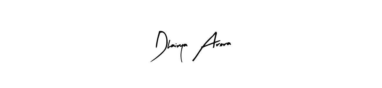 You can use this online signature creator to create a handwritten signature for the name Dhairya Arora. This is the best online autograph maker. Dhairya Arora signature style 8 images and pictures png