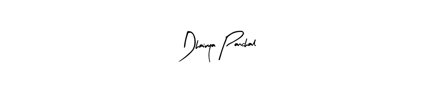 Similarly Arty Signature is the best handwritten signature design. Signature creator online .You can use it as an online autograph creator for name Dhairya Panchal. Dhairya Panchal signature style 8 images and pictures png