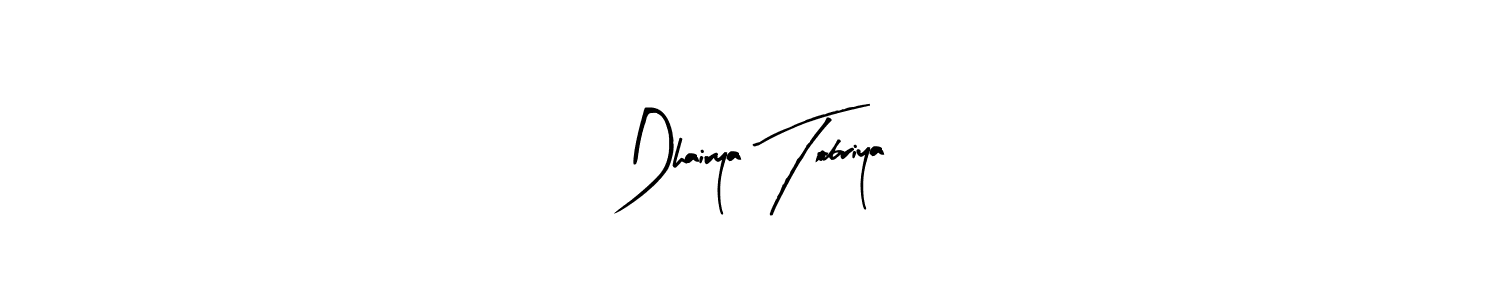 Use a signature maker to create a handwritten signature online. With this signature software, you can design (Arty Signature) your own signature for name Dhairya Tobriya. Dhairya Tobriya signature style 8 images and pictures png