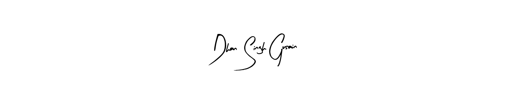 Arty Signature is a professional signature style that is perfect for those who want to add a touch of class to their signature. It is also a great choice for those who want to make their signature more unique. Get Dhan Singh Gusain name to fancy signature for free. Dhan Singh Gusain signature style 8 images and pictures png