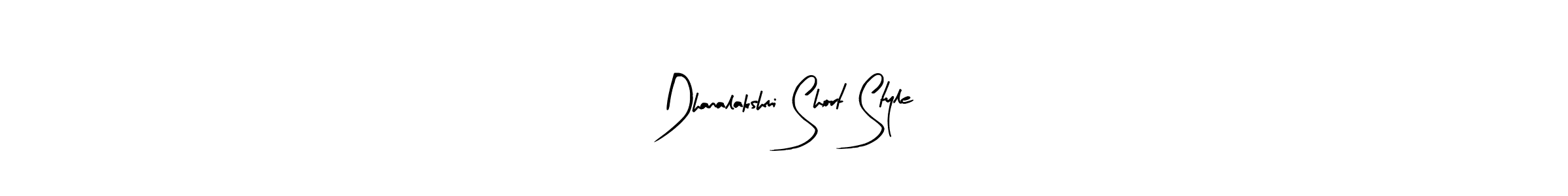 Use a signature maker to create a handwritten signature online. With this signature software, you can design (Arty Signature) your own signature for name Dhanalakshmi Short Style. Dhanalakshmi Short Style signature style 8 images and pictures png