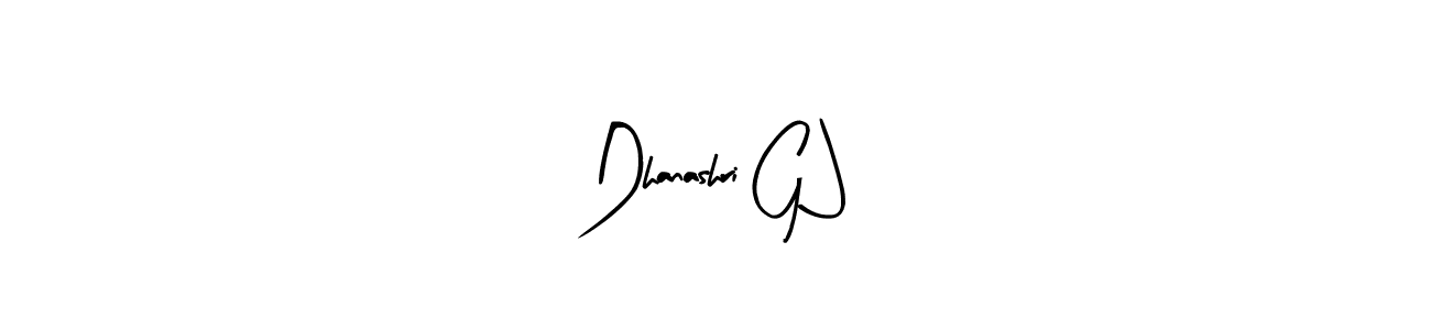 Make a short Dhanashri G J signature style. Manage your documents anywhere anytime using Arty Signature. Create and add eSignatures, submit forms, share and send files easily. Dhanashri G J signature style 8 images and pictures png